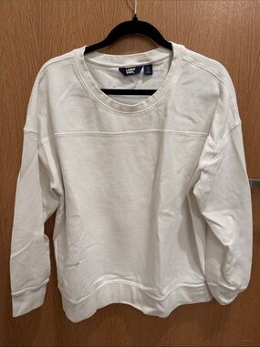 Lands' End Men's Cream Waffle Crewneck Sweatshirt